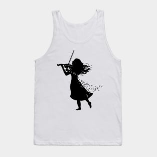 Violinist Silhouette Design Tank Top